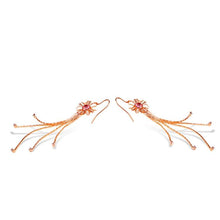 Load image into Gallery viewer, 2 PCS Fashion Tassel Flower Rose Gold Pendant Earrings - Mega Discount Store Ghana