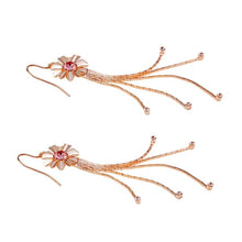 Load image into Gallery viewer, 2 PCS Fashion Tassel Flower Rose Gold Pendant Earrings - Mega Discount Store Ghana