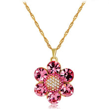 Load image into Gallery viewer, Fashion 14K Gold-plated Petal Crystal Alloy Pendant Necklace - Mega Discount Store Ghana