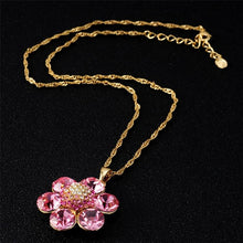 Load image into Gallery viewer, Fashion 14K Gold-plated Petal Crystal Alloy Pendant Necklace - Mega Discount Store Ghana