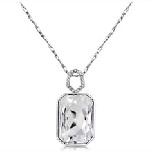 Load image into Gallery viewer, Fashion Double-sided Square Crystal Silver-plated Pendant Necklace - Mega Discount Store Ghana