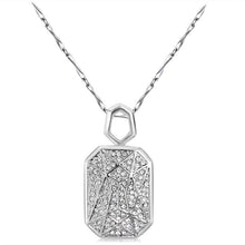 Load image into Gallery viewer, Fashion Double-sided Square Crystal Silver-plated Pendant Necklace - Mega Discount Store Ghana