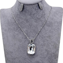 Load image into Gallery viewer, Fashion Double-sided Square Crystal Silver-plated Pendant Necklace - Mega Discount Store Ghana