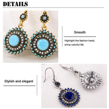 Load image into Gallery viewer, 2 Pairs Ethnic Sun Flower Style Rhinestone Earrings Long Earbobs - Mega Discount Store Ghana