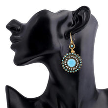 Load image into Gallery viewer, 2 Pairs Ethnic Sun Flower Style Rhinestone Earrings Long Earbobs - Mega Discount Store Ghana