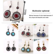 Load image into Gallery viewer, 2 Pairs Ethnic Sun Flower Style Rhinestone Earrings Long Earbobs - Mega Discount Store Ghana