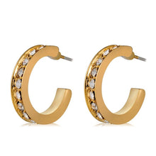 Load image into Gallery viewer, 2 PCS Women Classic Style 18K Gold-Plated Diamond Cubic Zirconia Hoop Earrings(Gold) - Mega Discount Store Ghana