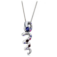 Load image into Gallery viewer, Snake Crystal Inlaid Silver Plated Chain Pendant Necklace(Silver) - Mega Discount Store Ghana