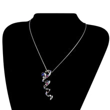 Load image into Gallery viewer, Snake Crystal Inlaid Silver Plated Chain Pendant Necklace(Silver) - Mega Discount Store Ghana