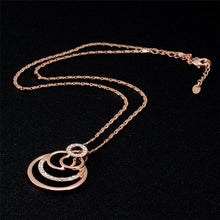 Load image into Gallery viewer, Women Classic Style Overlapped Circle 18K Gold Plated Earrings + Necklace Kits(Rose Gold) - Mega Discount Store Ghana