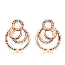 Load image into Gallery viewer, Women Classic Style Overlapped Circle 18K Gold Plated Earrings + Necklace Kits(Rose Gold) - Mega Discount Store Ghana