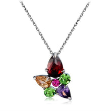 Load image into Gallery viewer, Multicolored Silver-Plated Crystal Pendant Necklace(Silver) - Mega Discount Store Ghana