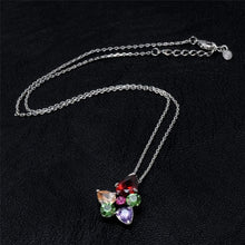 Load image into Gallery viewer, Multicolored Silver-Plated Crystal Pendant Necklace(Silver) - Mega Discount Store Ghana