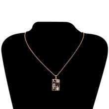 Load image into Gallery viewer, Square Love Cubic Zirconia Pendant Gold Plated Necklace(Rose Gold) - Mega Discount Store Ghana