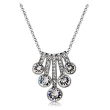 Load image into Gallery viewer, Women Classic Style Crystal Studded Pendant Silver Plated Necklace(Silver) - Mega Discount Store Ghana