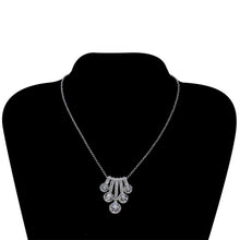 Load image into Gallery viewer, Women Classic Style Crystal Studded Pendant Silver Plated Necklace(Silver) - Mega Discount Store Ghana