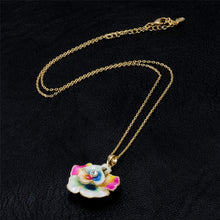 Load image into Gallery viewer, Classic Water Droplets Painting Petal Style Crystal Necklace(Gold) - Mega Discount Store Ghana