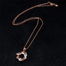 Load image into Gallery viewer, Olive Leaf Hanging Crystal Inlaid Necklace(Rose Gold) - Mega Discount Store Ghana