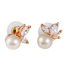 Load image into Gallery viewer, 1 Pair Women Fashion Classic Gold-plated Crystal Stud Earrings(Gold) - Mega Discount Store Ghana