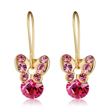 Load image into Gallery viewer, 1 Pair Glittering Crystal Butterfly Style Pendant Earrings(Gold) - Mega Discount Store Ghana