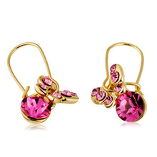 Load image into Gallery viewer, 1 Pair Glittering Crystal Butterfly Style Pendant Earrings(Gold) - Mega Discount Store Ghana