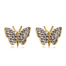 Load image into Gallery viewer, 1 Pair Female Butterfly Diamond Shiny Earrings(Gold) - Mega Discount Store Ghana