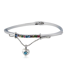 Load image into Gallery viewer, Fashion Colored Crystal Heart Pendant Bracelet(Silver) - Mega Discount Store Ghana