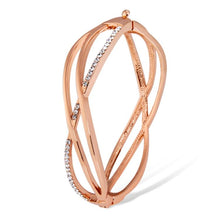 Load image into Gallery viewer, Cross Line Shape Crystal Inlaid Bracelet(Rose Gold) - Mega Discount Store Ghana