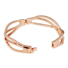 Load image into Gallery viewer, Cross Line Shape Crystal Inlaid Bracelet(Rose Gold) - Mega Discount Store Ghana