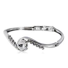 Load image into Gallery viewer, Lady Shiny White Crystal Inlaid Bracelet(Silver) - Mega Discount Store Ghana