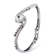 Load image into Gallery viewer, Lady Shiny White Crystal Inlaid Bracelet(Silver) - Mega Discount Store Ghana