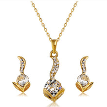 Load image into Gallery viewer, Cute Little Fox Zircon Crystal Earrings Necklace Set(Gold) - Mega Discount Store Ghana