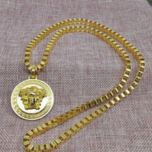 Load image into Gallery viewer, Hip Hop Gold Round Medusa Head Pendant Necklace Chain Length: 80cm(Gold) - Mega Discount Store Ghana