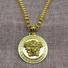 Load image into Gallery viewer, Hip Hop Gold Round Medusa Head Pendant Necklace Chain Length: 80cm(Gold) - Mega Discount Store Ghana