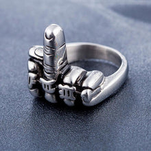 Load image into Gallery viewer, Titanium Steel Retro Erect Middle Finger Fuck Punk Ring - Mega Discount Store Ghana