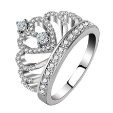 Load image into Gallery viewer, Princess Queen Crown-shaped Platinum Plated Zircon Ring (Silver) - Mega Discount Store Ghana