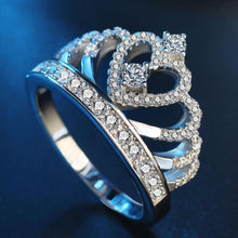 Load image into Gallery viewer, Princess Queen Crown-shaped Platinum Plated Zircon Ring (Silver) - Mega Discount Store Ghana