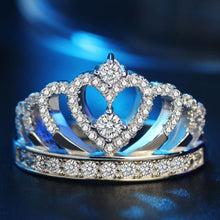 Load image into Gallery viewer, Princess Queen Crown-shaped Platinum Plated Zircon Ring (Silver) - Mega Discount Store Ghana