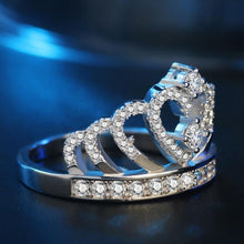 Load image into Gallery viewer, Princess Queen Crown-shaped Platinum Plated Zircon Ring (Silver) - Mega Discount Store Ghana