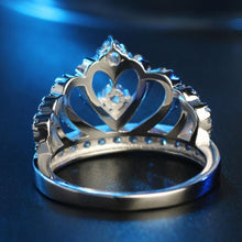 Load image into Gallery viewer, Princess Queen Crown-shaped Platinum Plated Zircon Ring (Silver) - Mega Discount Store Ghana