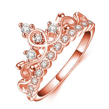 Load image into Gallery viewer, Princess Queen Crown-shaped Rose Gold Plated Zircon Ring (Rose Gold) - Mega Discount Store Ghana