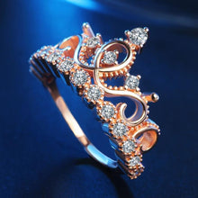 Load image into Gallery viewer, Princess Queen Crown-shaped Rose Gold Plated Zircon Ring (Rose Gold) - Mega Discount Store Ghana