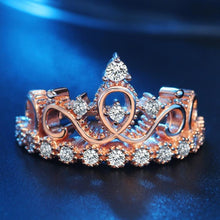 Load image into Gallery viewer, Princess Queen Crown-shaped Rose Gold Plated Zircon Ring (Rose Gold) - Mega Discount Store Ghana