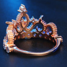 Load image into Gallery viewer, Princess Queen Crown-shaped Rose Gold Plated Zircon Ring (Rose Gold) - Mega Discount Store Ghana