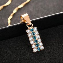 Load image into Gallery viewer, 18k Gold Cylindrical Hidden Green And White Crystal Mixed Pendant Necklace For Female(Green) - Mega Discount Store Ghana