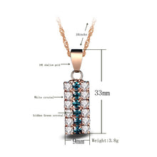 Load image into Gallery viewer, 18k Gold Cylindrical Hidden Green And White Crystal Mixed Pendant Necklace For Female(Green) - Mega Discount Store Ghana