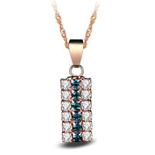 Load image into Gallery viewer, 18k Gold Cylindrical Hidden Green And White Crystal Mixed Pendant Necklace For Female(Green) - Mega Discount Store Ghana