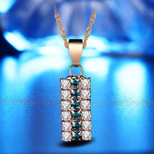 Load image into Gallery viewer, 18k Gold Cylindrical Hidden Green And White Crystal Mixed Pendant Necklace For Female(Green) - Mega Discount Store Ghana