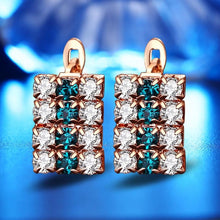 Load image into Gallery viewer, 1 Pair Of 18 k Gold Rectangle Shape Sterling Silver Crystal Stud Earring For Women, 16*9 mm(Gold) - Mega Discount Store Ghana