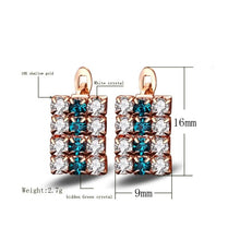 Load image into Gallery viewer, 1 Pair Of 18 k Gold Rectangle Shape Sterling Silver Crystal Stud Earring For Women, 16*9 mm(Gold) - Mega Discount Store Ghana